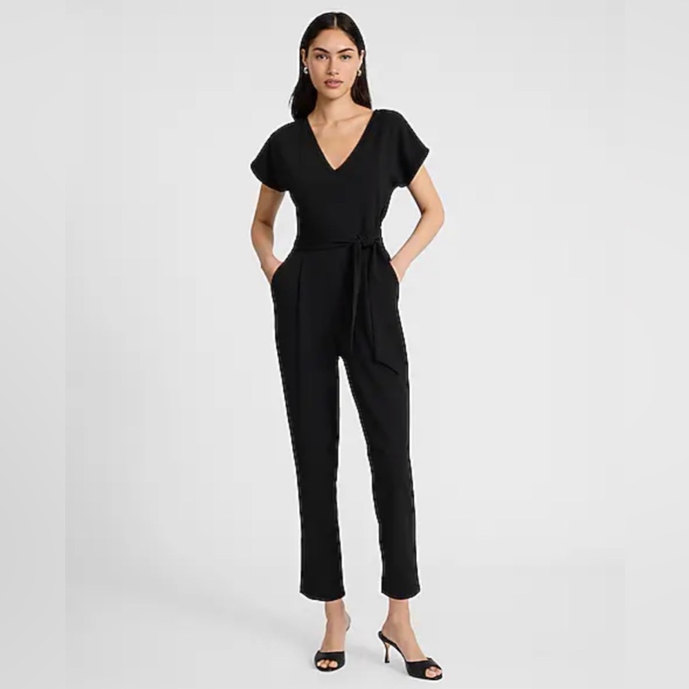 Express Black V-Neck Jumpsuit